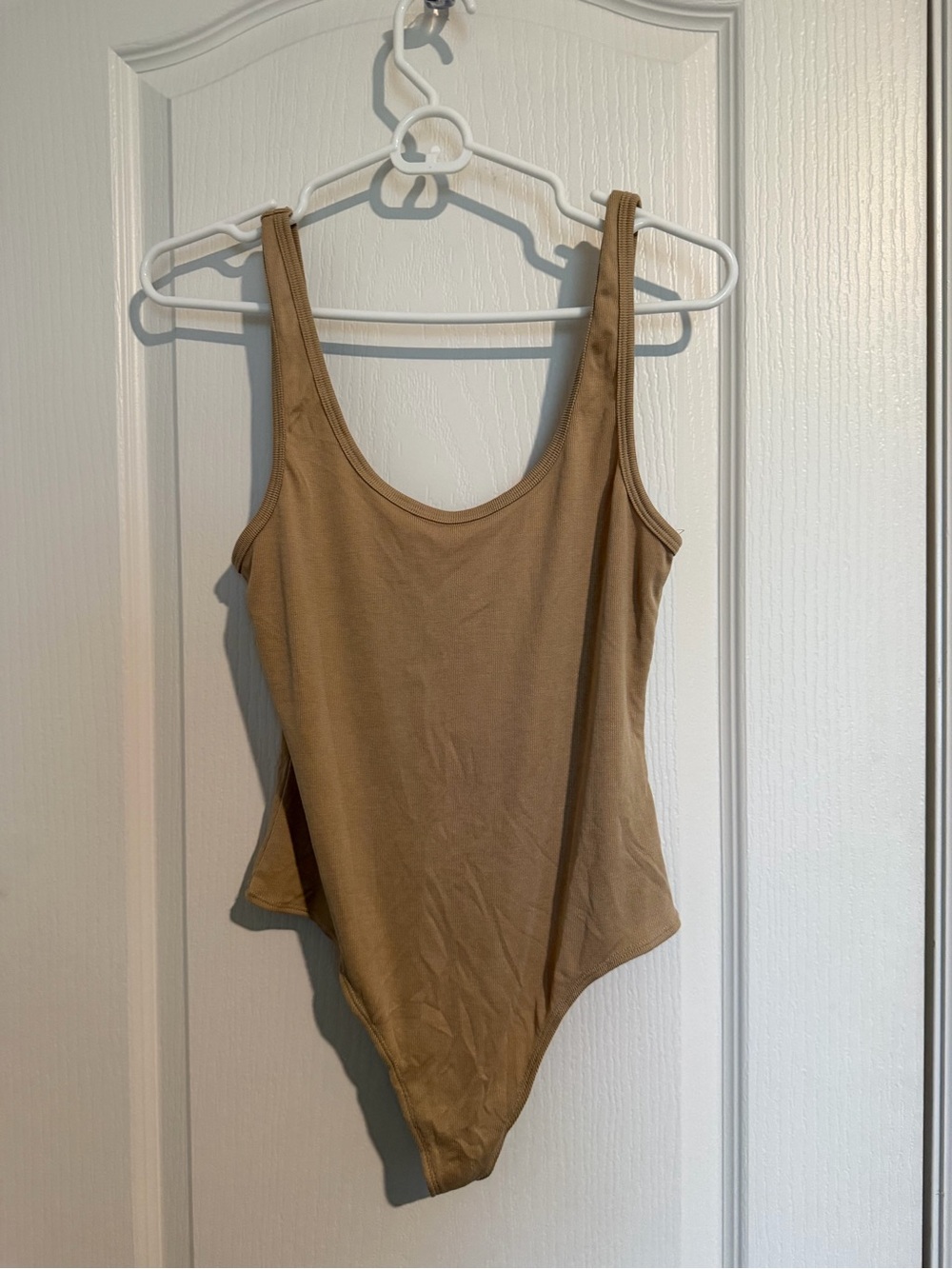 Women’s Scoop Neck Bodysuit - Beige